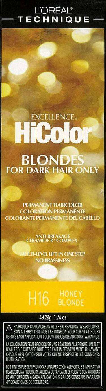 L'Oréal Technique Excellence HiColor H16 Honey Blonde - Permanent Hair Color for Dark Hair - ANNS BEAUTY SUPPLY